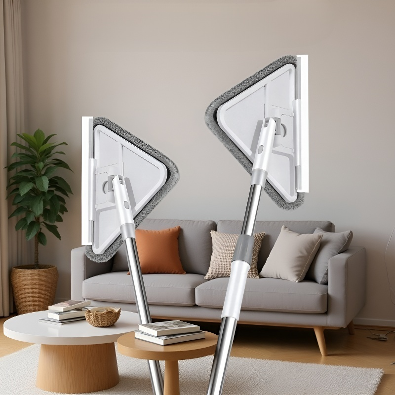 Foldable Triangular Multipurpose Mop for Home, Adjustable Length, Ceiling and Window Cleaning Tool