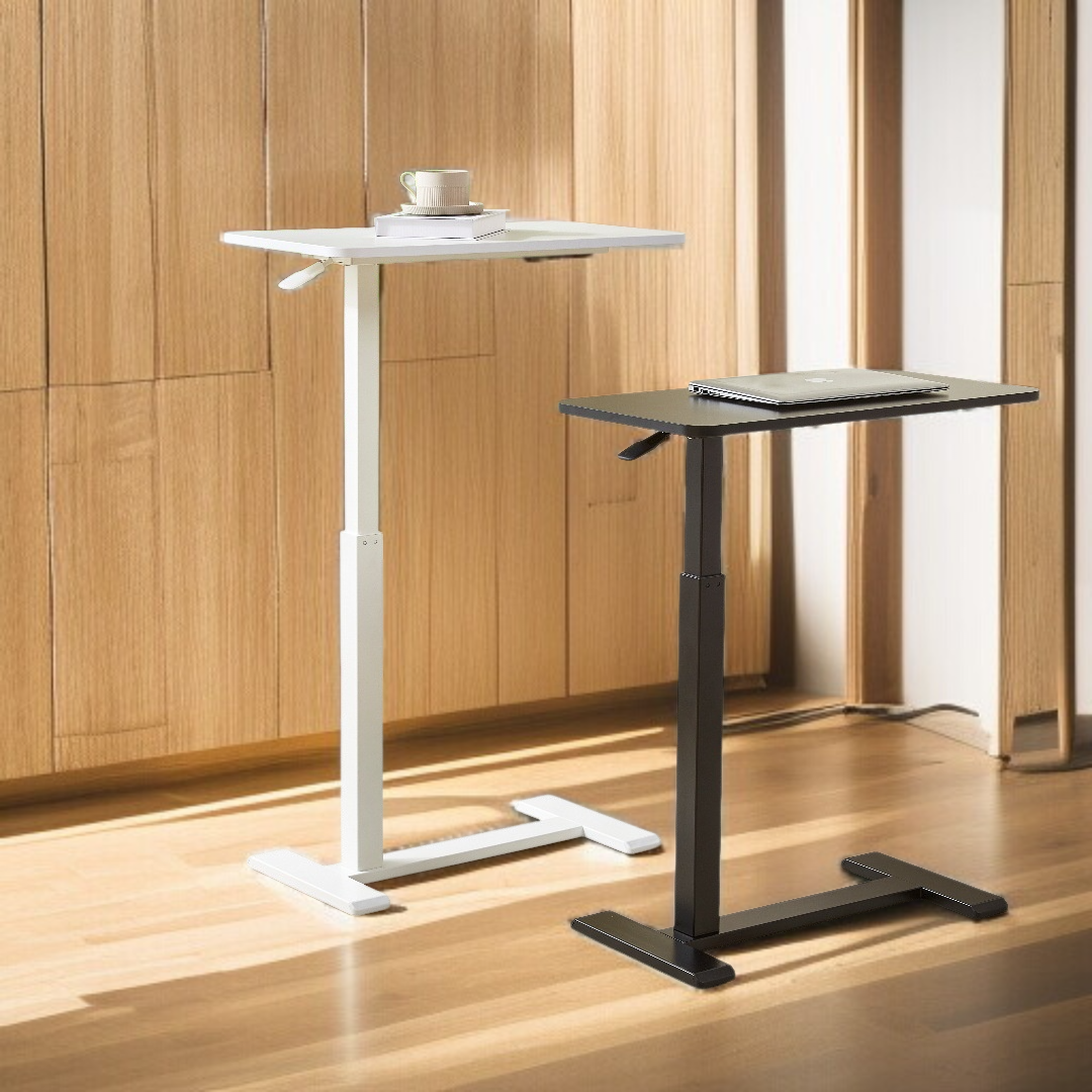 Mesa pequeña móvil con elevación neumática para uso en oficina y hogar
