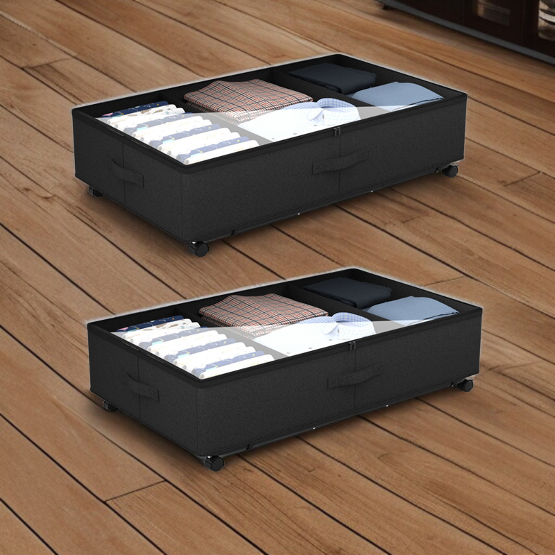 침대 밑 수납함 바퀴 달린 옥스포드 수납함 담요 의류 침대 밑 수납함