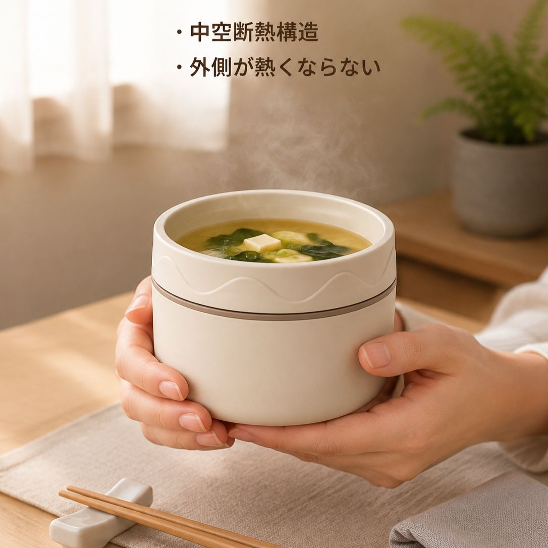 二重ステンレス保温ランチボックス 学生用携帯型蓋付き電子レンジ用弁当箱