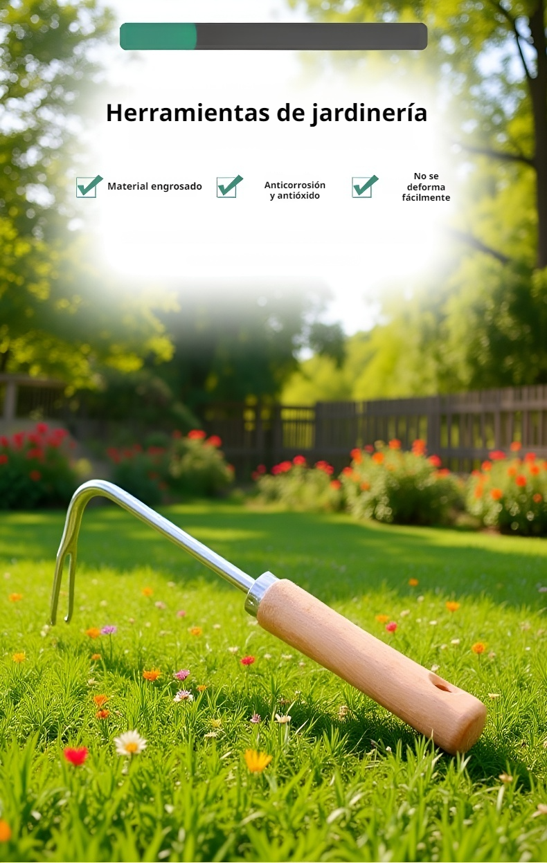 Levantador de plántulas con mango de madera para agricultura
