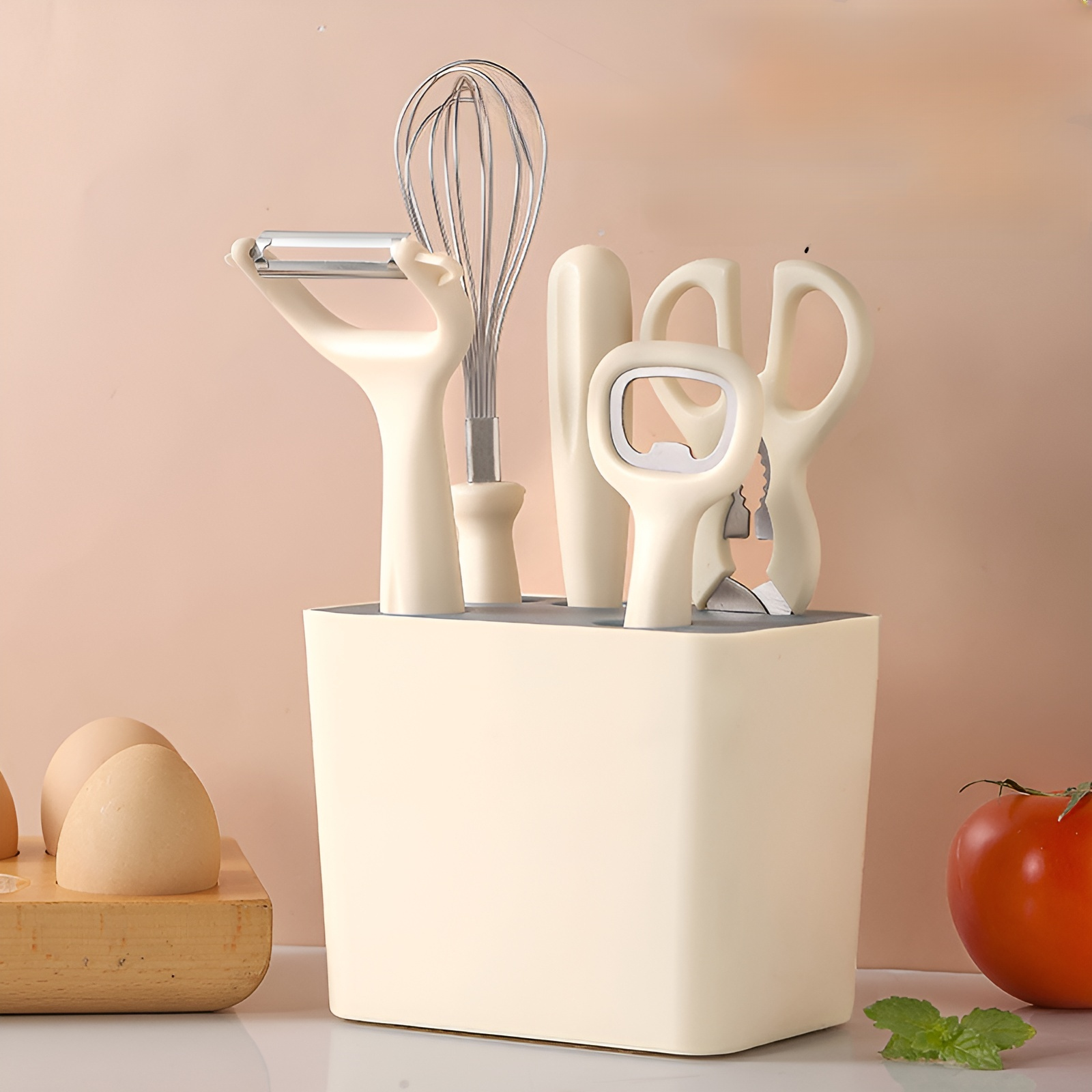キッチンヘルパー、多機能6ピースメロン皮むき器、フルーツナイフ、栓抜き、はさみ、実用的な食品サプリメントガジェットセット
