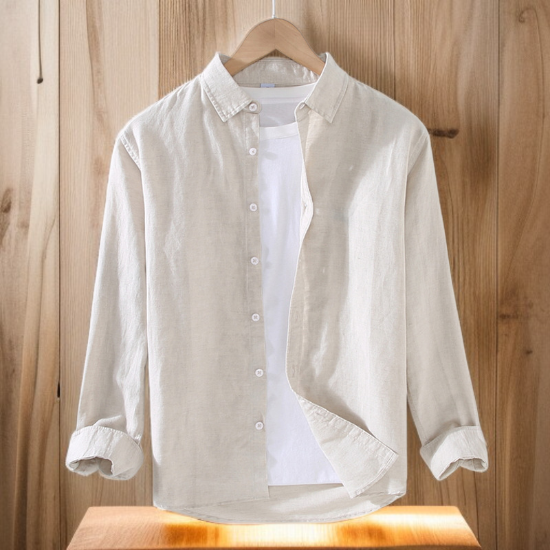 メンズ ゆったり カジュアル コットン リネン シャツ ジャケット