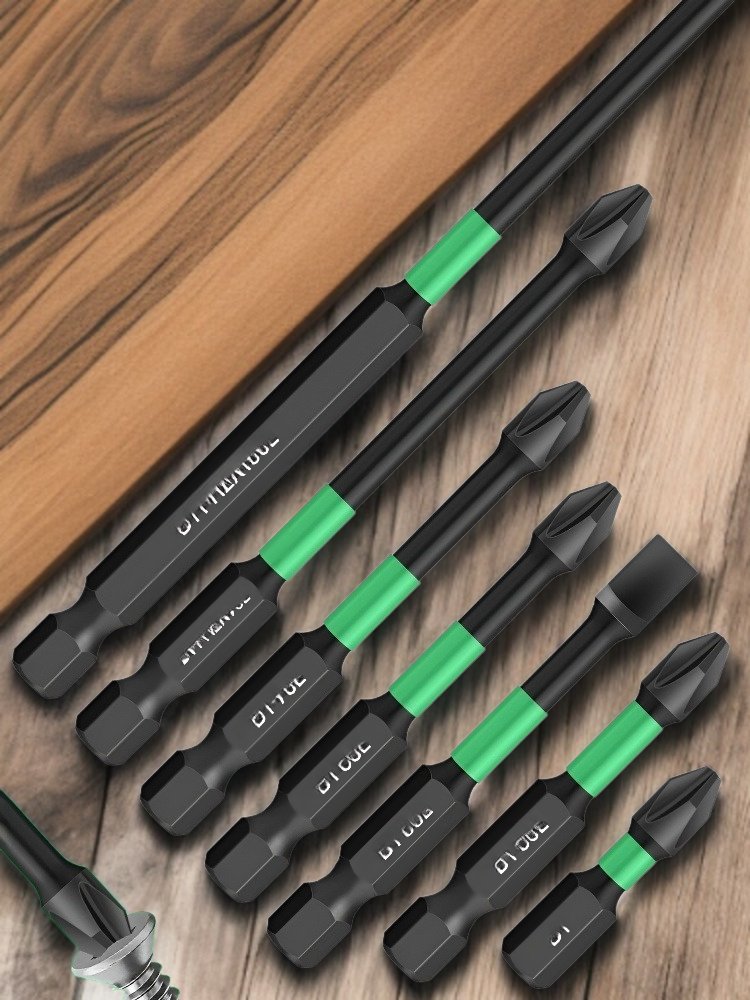 그린 강자성 세트 임팩트 비트 바람 비트 고경도 드라이버 내마모성 십자 및 일자 비트