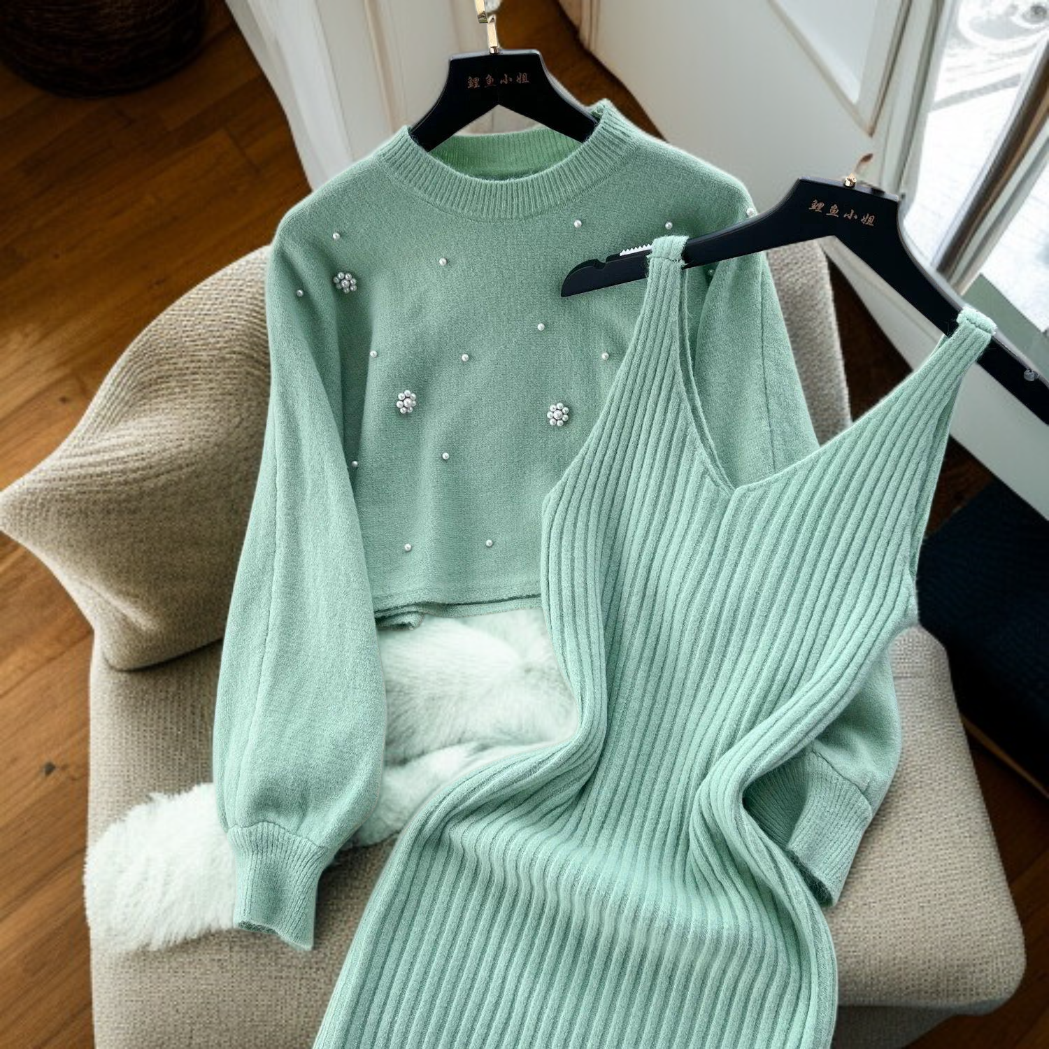 秋冬針織毛衣裙