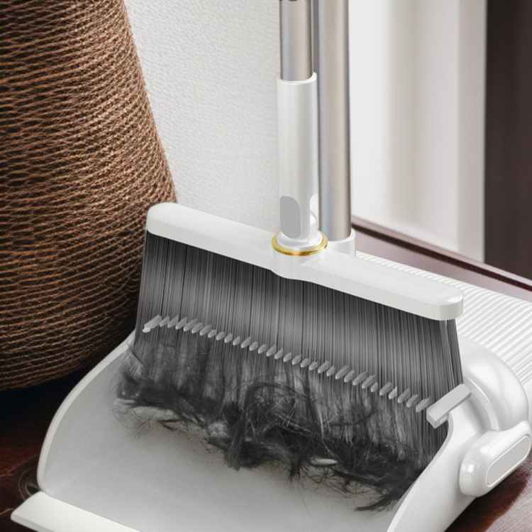 長い柄の多機能ほうきちりとりセット全体画像