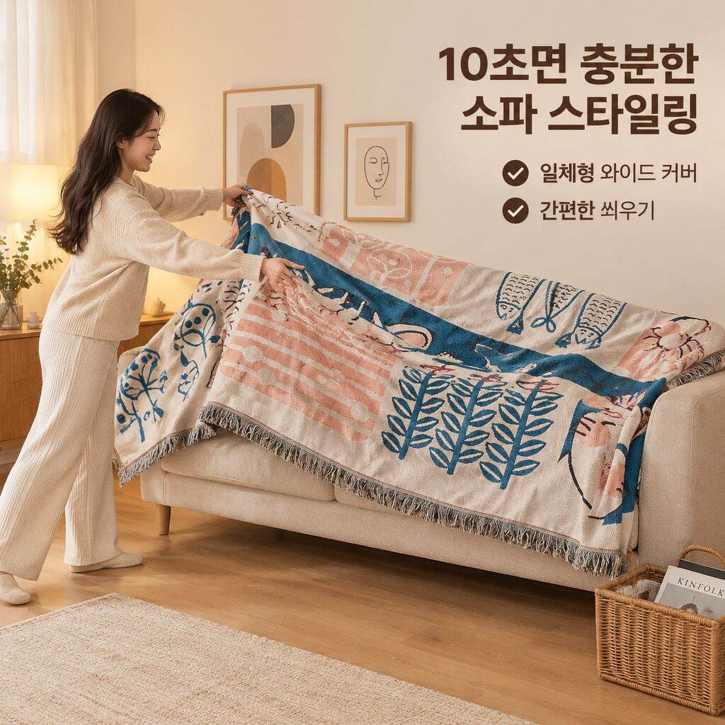 북유럽 스타일 사계절 전용 소파커버 미끄럼방지 커버