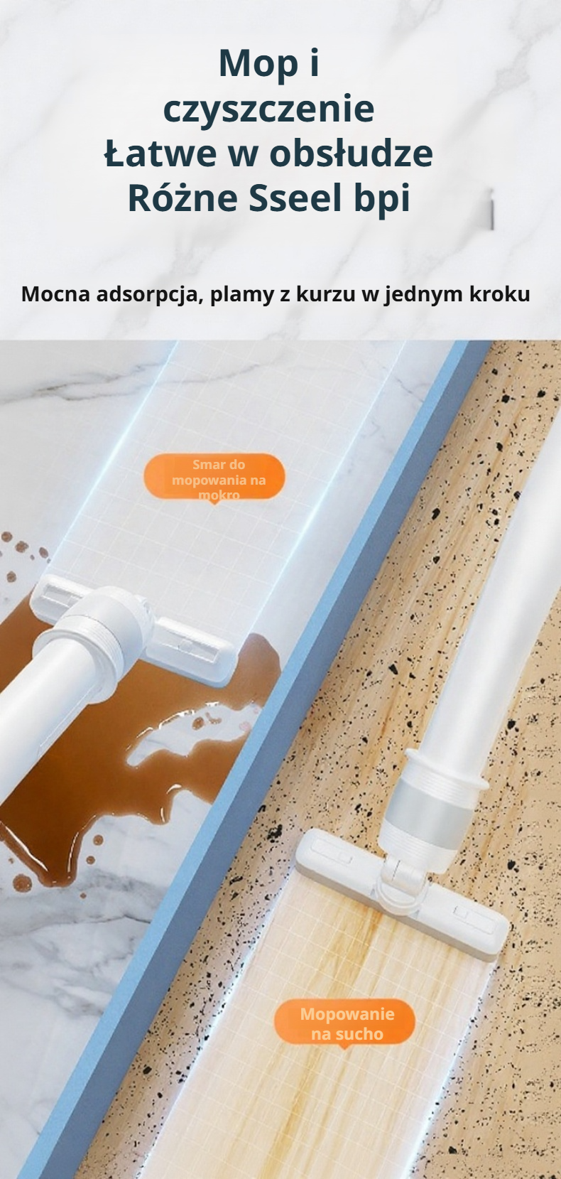 Łatwe mycie podłóg mopem bezdotykowym