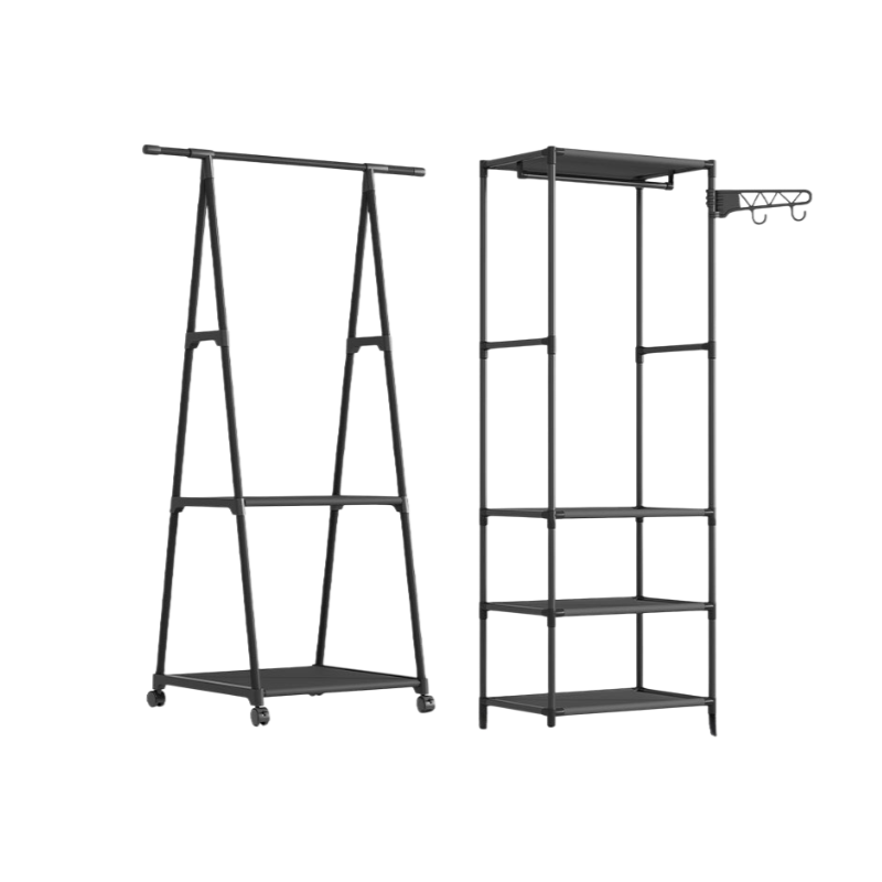 免釘安裝多用途落地衣架