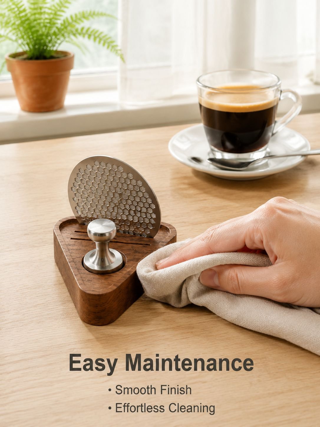 Coffee Distribution Mesh Storage Base, Universal Wooden Filter Holder