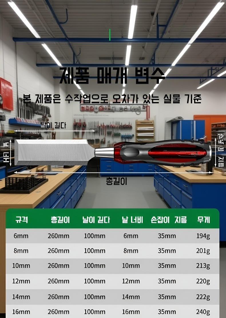 고급 소재로 제작된 끌칼