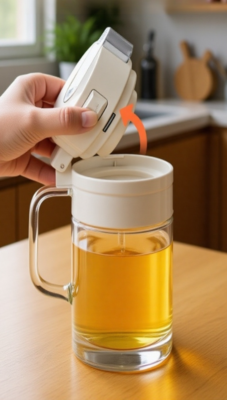 Diseño elegante de botella de aceite de cocina