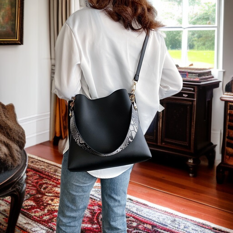 حقيبة كتف نسائية بسيطة وأنيقة على الطراز الكوري