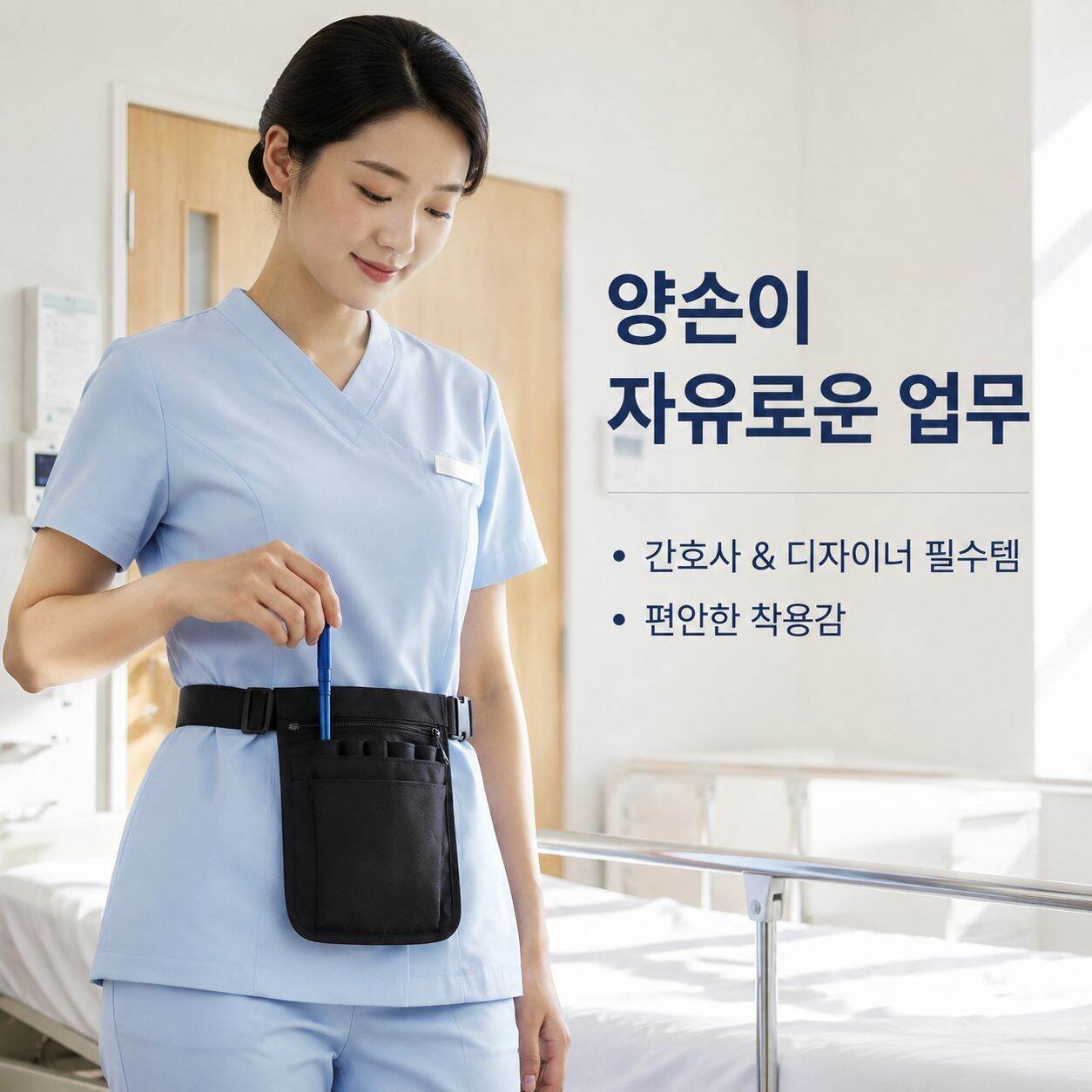 헤어디자이너 기술자 도구 수납 허리 파우치 간호용품 가방