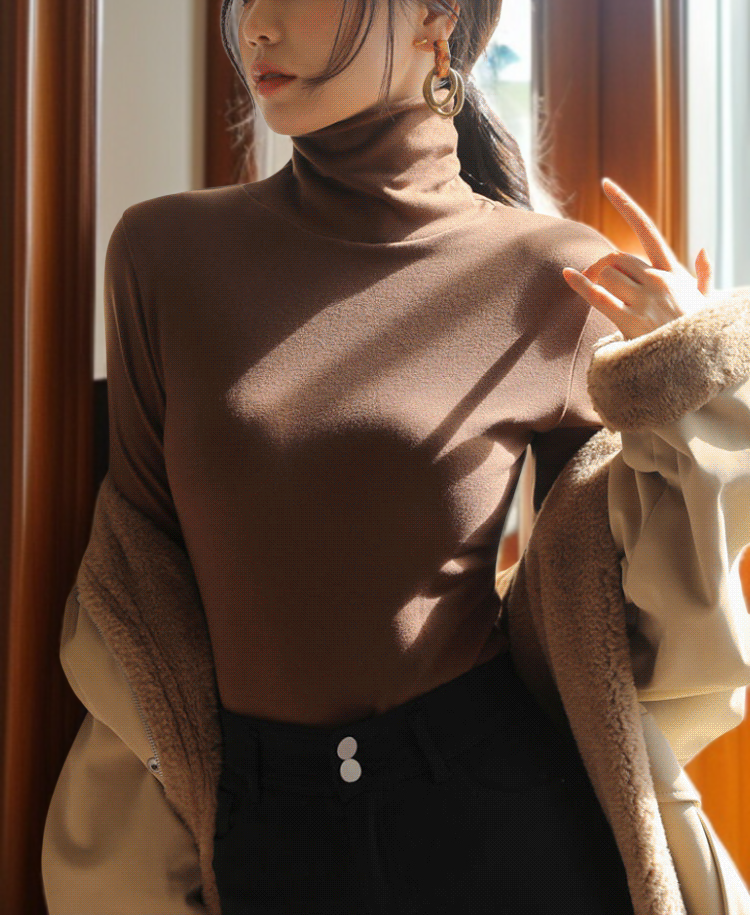 両面ドイツ製フリースタートルネックベースレイヤー