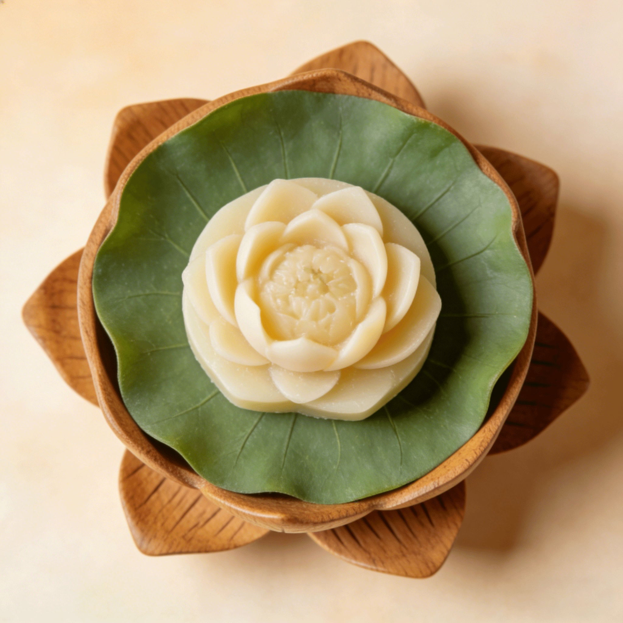 สบู่ตะไคร้ (รูปดอกบัว 5 ก้อน พร้อมถาด)