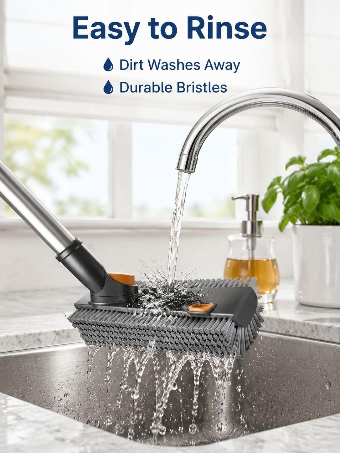 360° Rotating V-Shaped Tile Gap Brush with Stiff Bristles