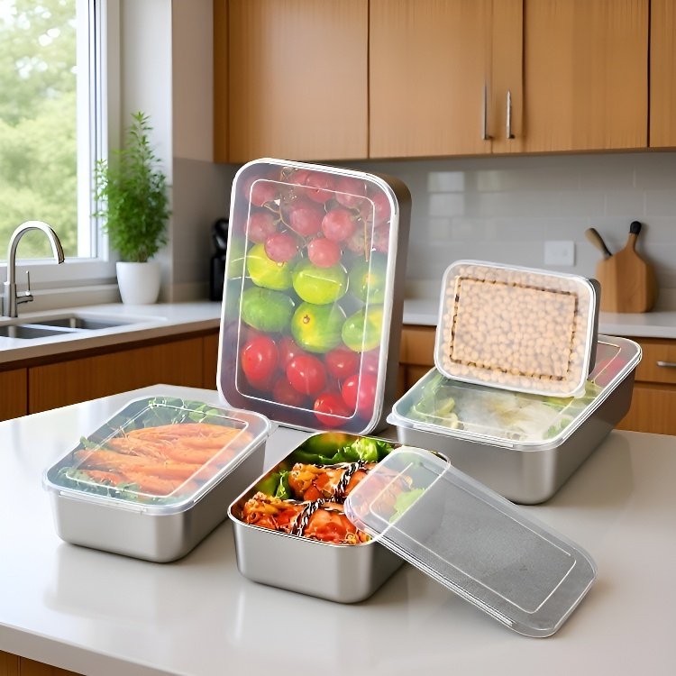 食品グレードのステンレススチール製密閉食品保存ボックス