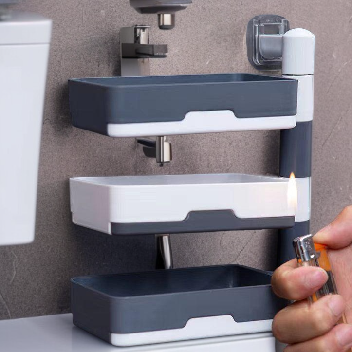 多功能免打孔壁掛式置物架