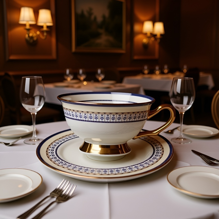 紅茶を注いだボーンチャイナティーカップ