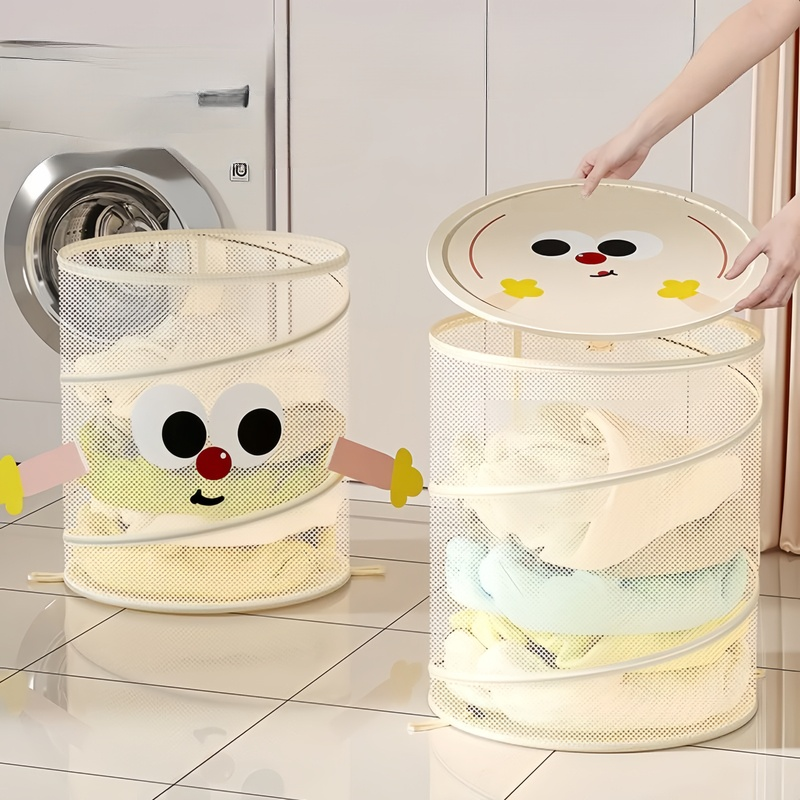 Großer Wäschekorb mit Kordelzug – Rund, stilvoll, für Zuhause