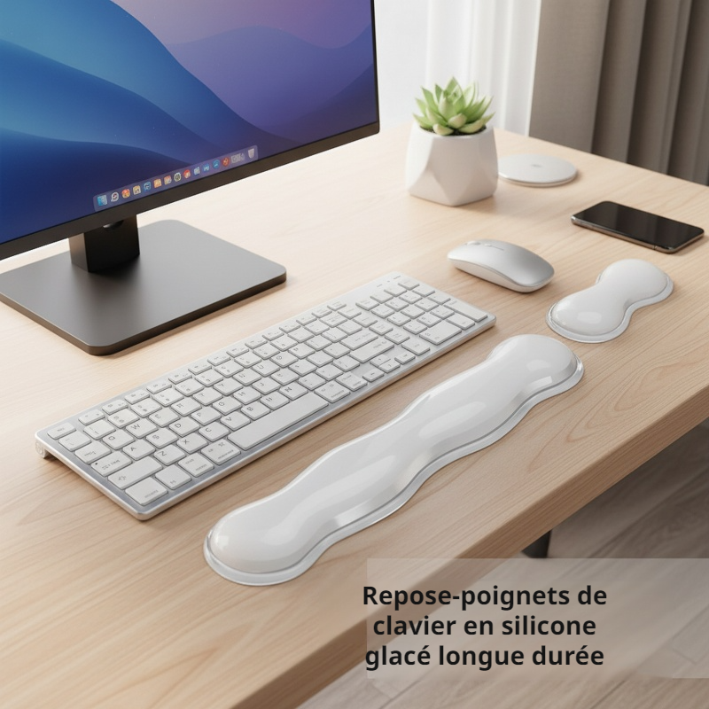 Support de poignet en silicone pour clavier et souris, repose-main pour ordinateur de bureau