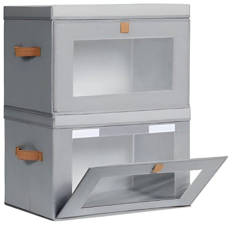 Caja de almacenamiento de tela plegable con apertura lateral