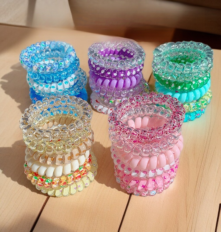 磨砂質感電話線髮圈特寫