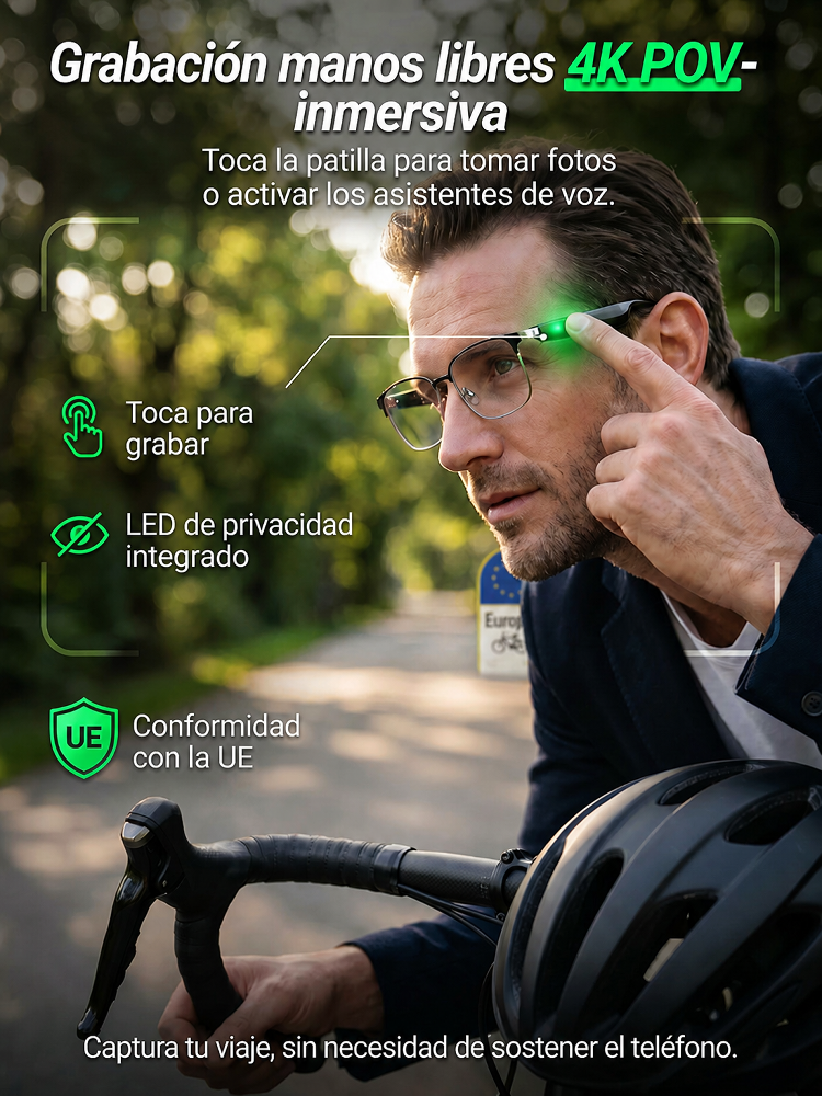 【Gafas AR multifuncionales】traducción sin retraso- Zoom + tinte inteligentes- Grabación de reuniones