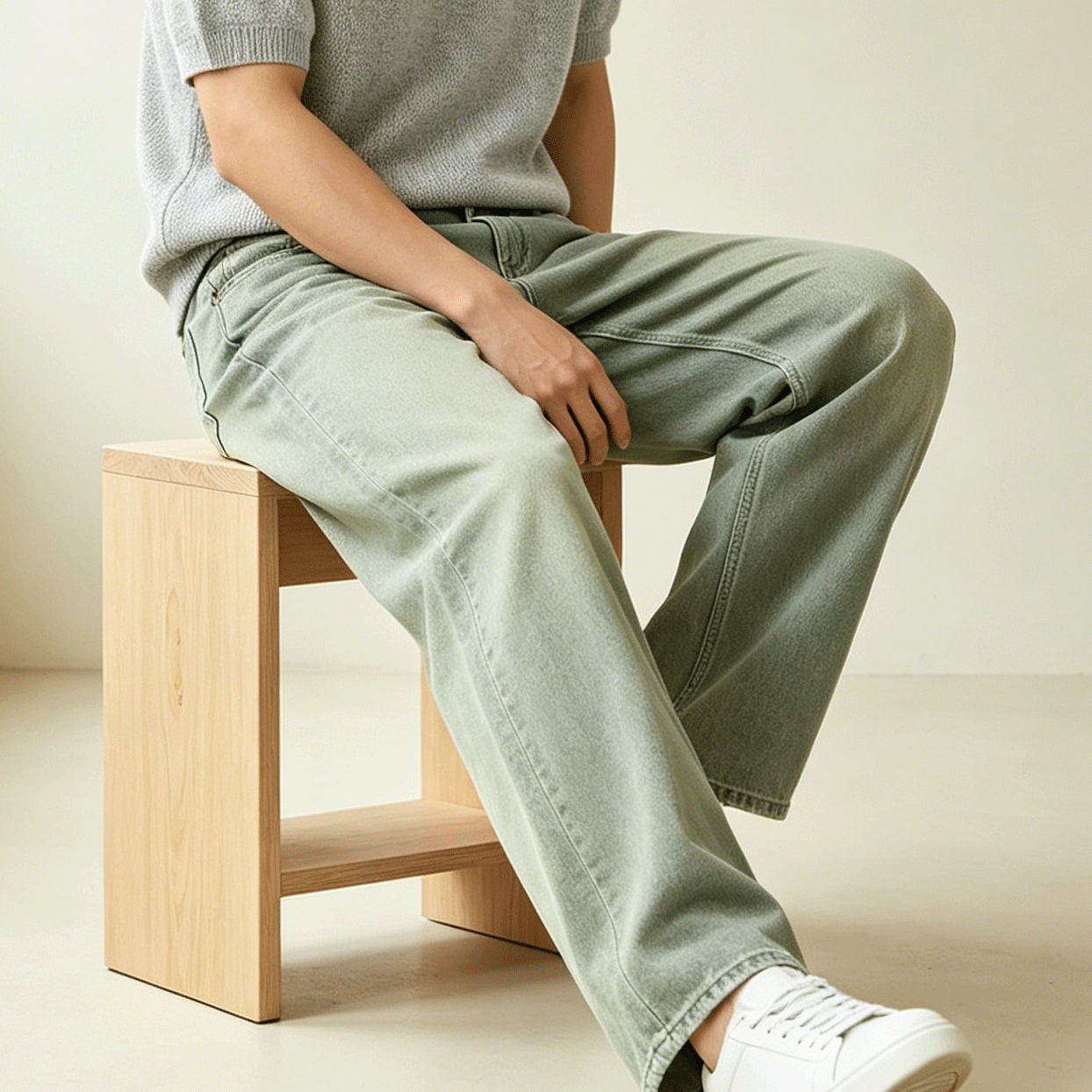 스타일리시 슬림핏 청바지