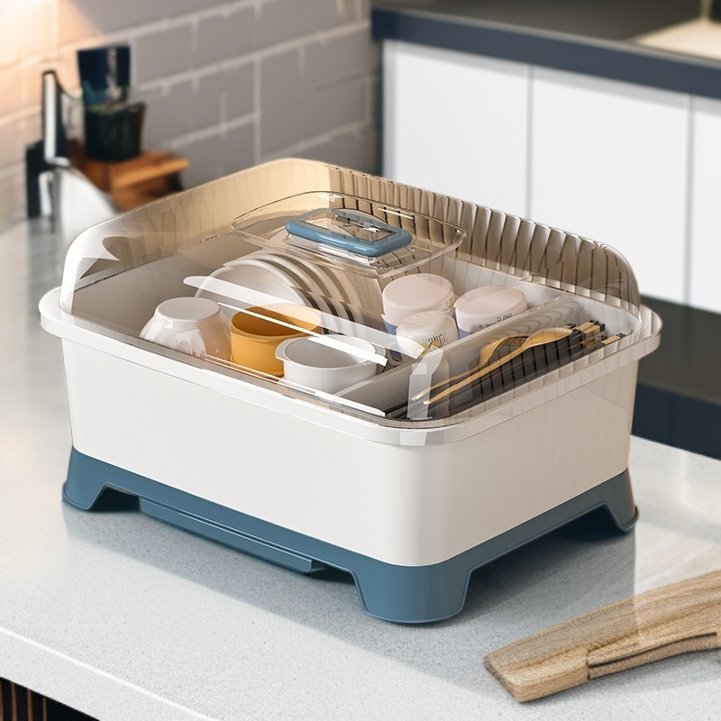 Covered Multi-Purpose Utensil Organizer Kitchen Draining Shelf