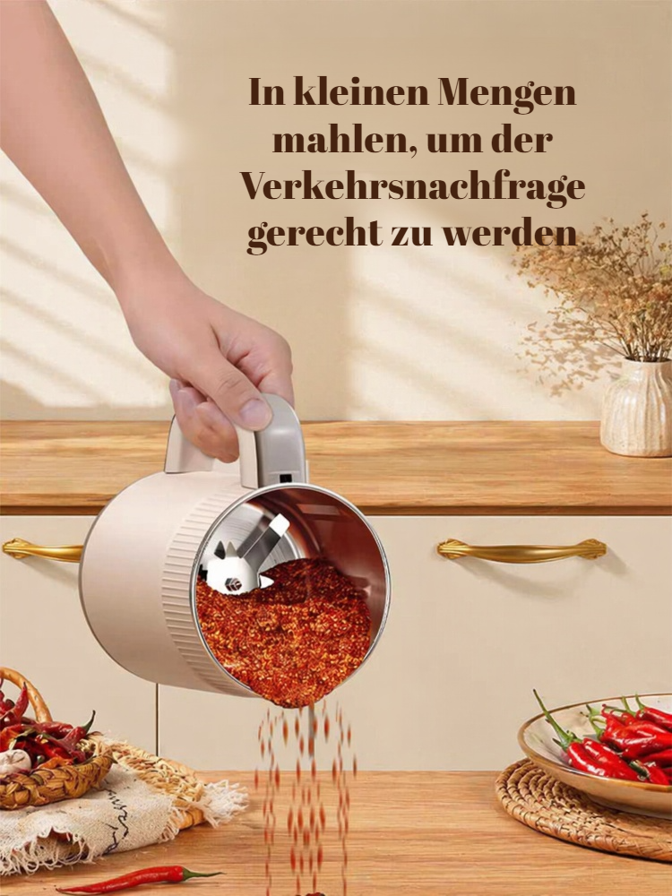 Kompakte Mühle für trockene Chilis, chinesische Kräuter und Getreide