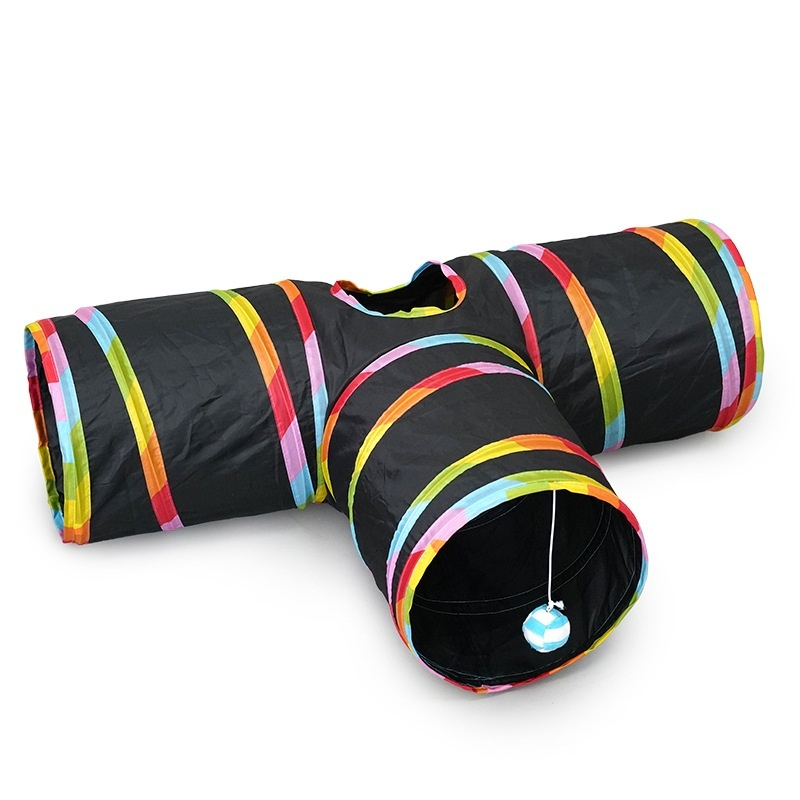 Pet Cat Three-way Tunnel Toy Straight Tent
