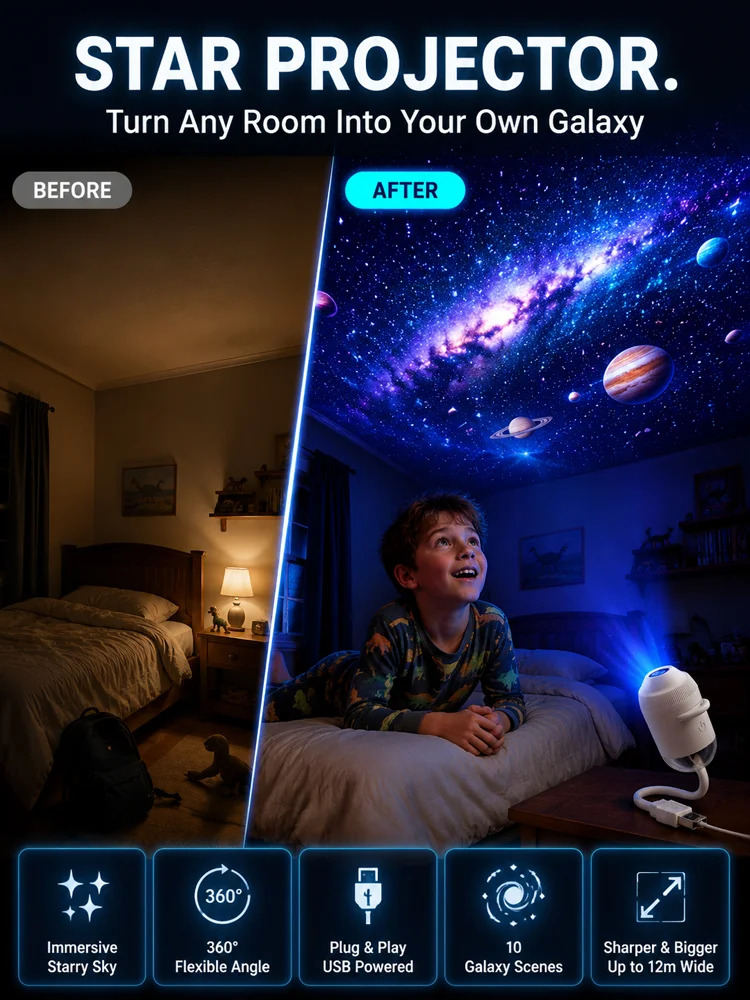 [Romantic Night] Starry Sky Projection Night Light