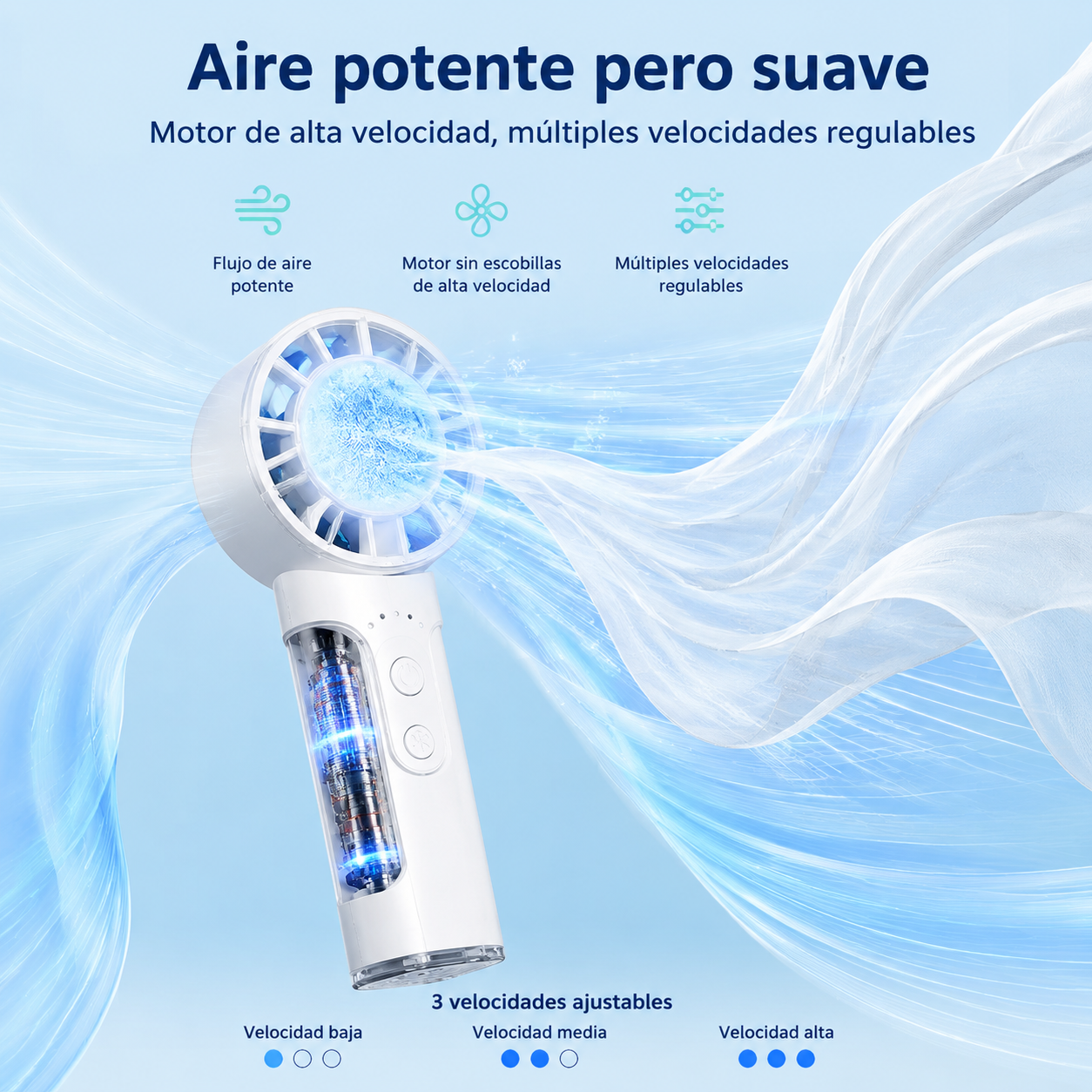 Ventilador de mano transparente con enfriamiento por semiconductores, mini ventilador portátil USB