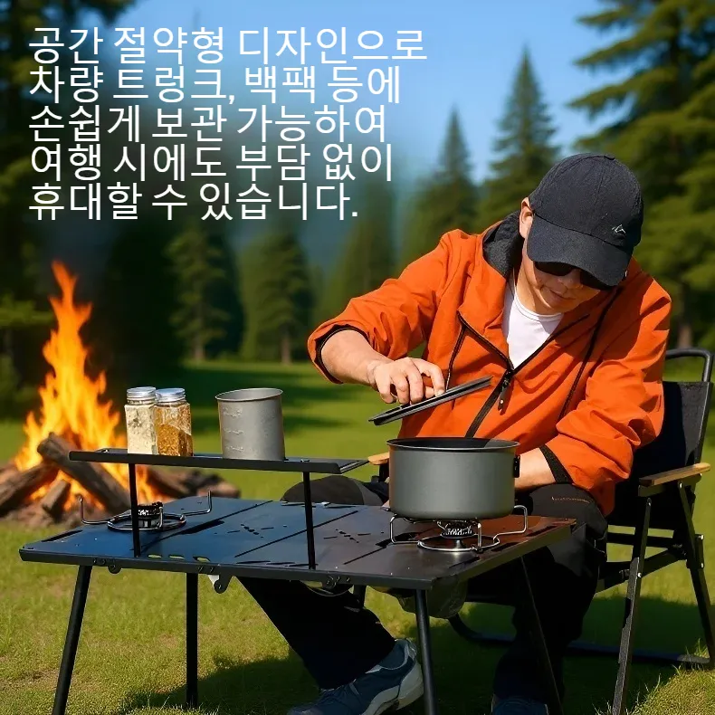 야외용 알루미늄 합금 접이식 테이블 전체 모습