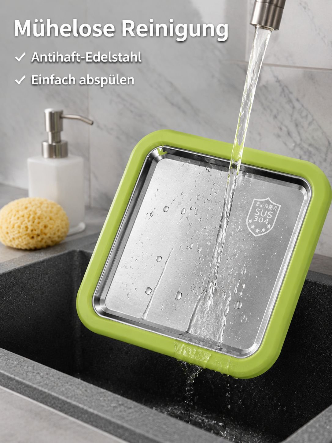 Edelstahl-Eisroll-Pfanne mit vertieftem Design für den Hausgebrauch