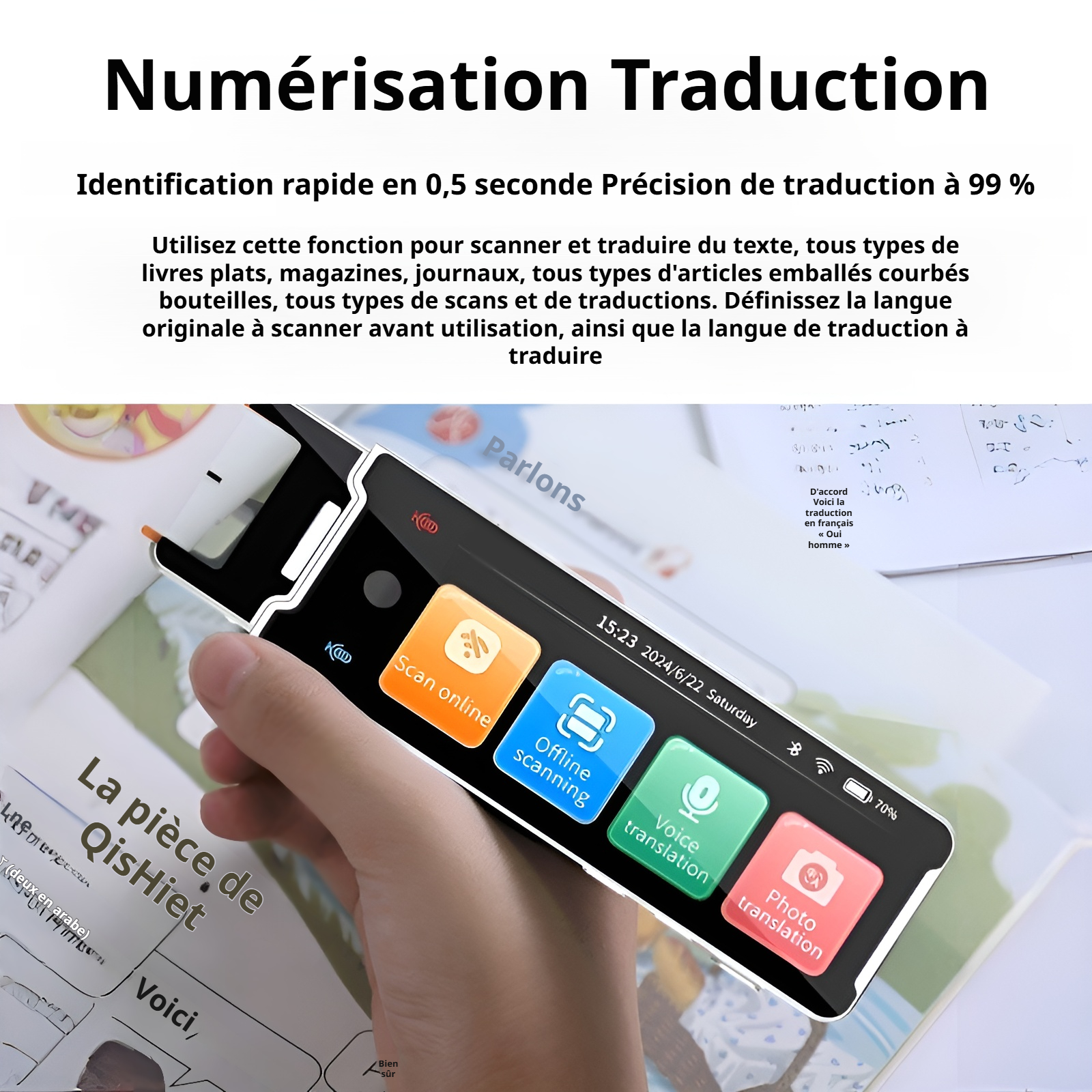 Traduction instantanée avec stylo de numérisation