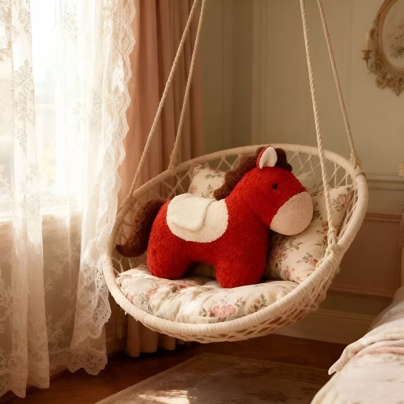 Little Red Horse Decorative Pillow