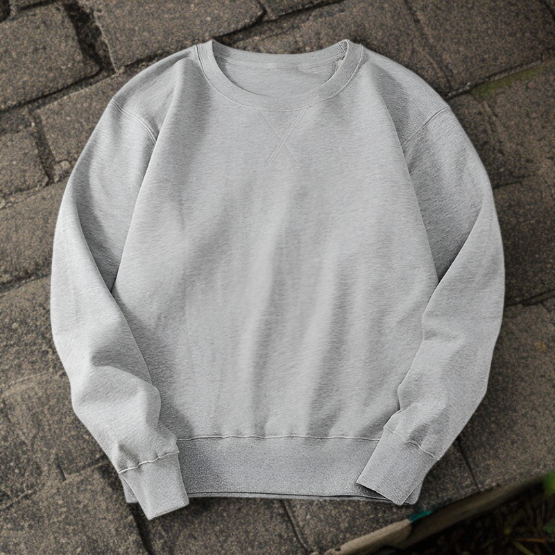 新しい秋のスタイルのルーズフィットヘビーウェイト360g 100%コットンクルーネック長袖無地ベーシックスウェットシャツ