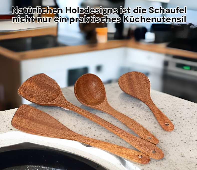 Haushaltsholzschaufel aus Ebenholz auf weißem Hintergrund