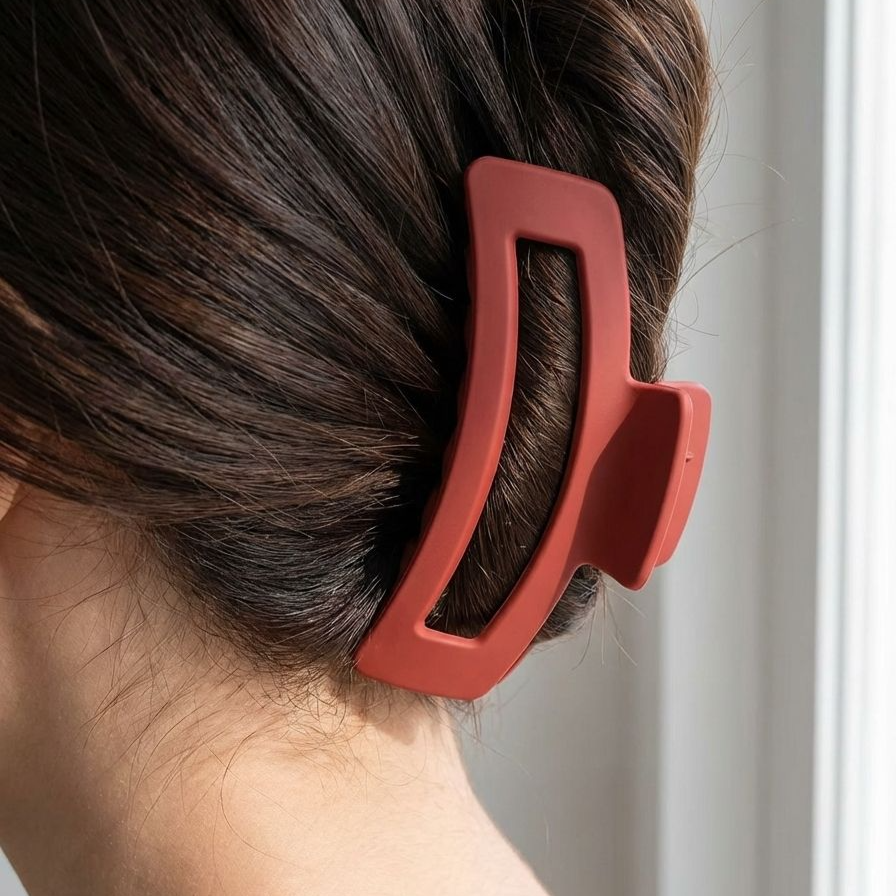 Nahaufnahme des Haarspangen-Sets auf weißem Hintergrund