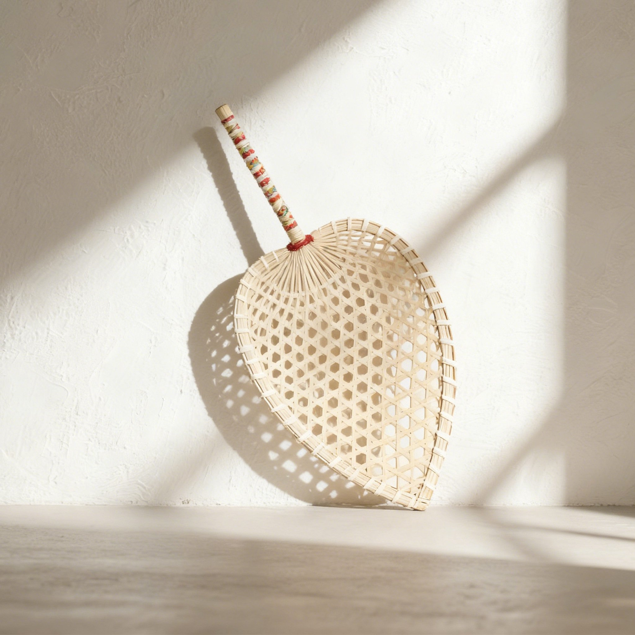 藤編み団扇5枚セットの全体画像