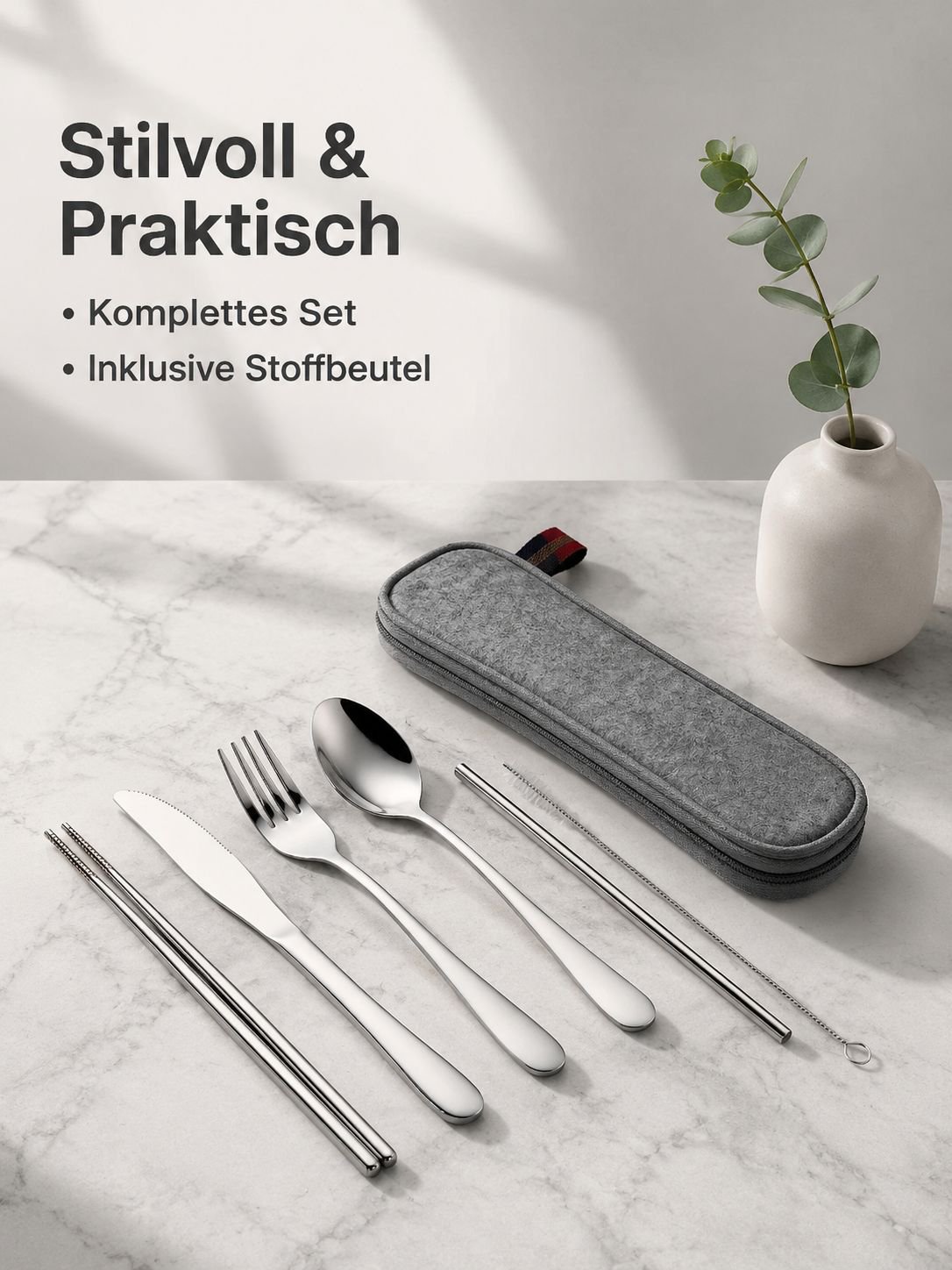 Edelstahl Besteck Set Kombi