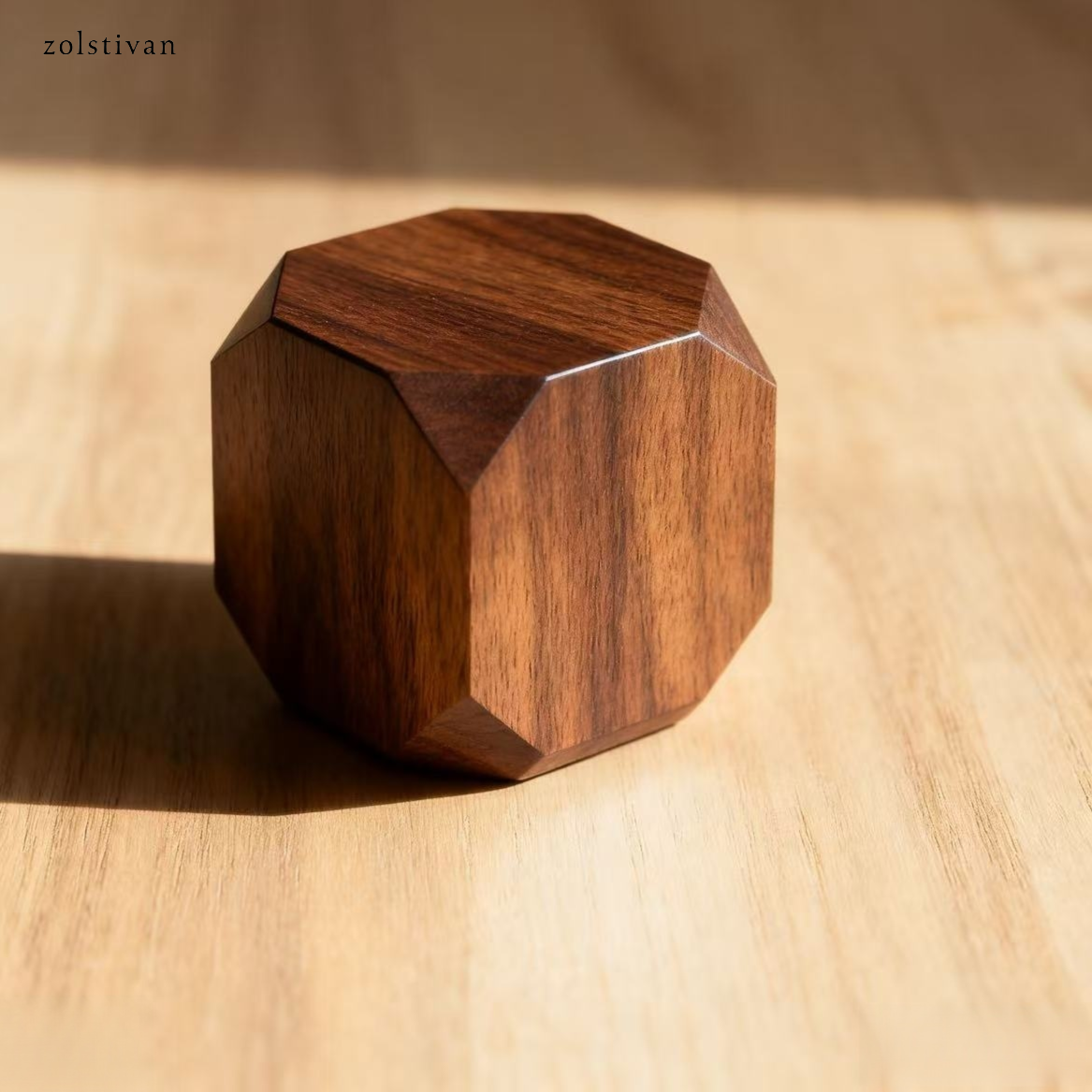 나무 다면체 장식 (3개)