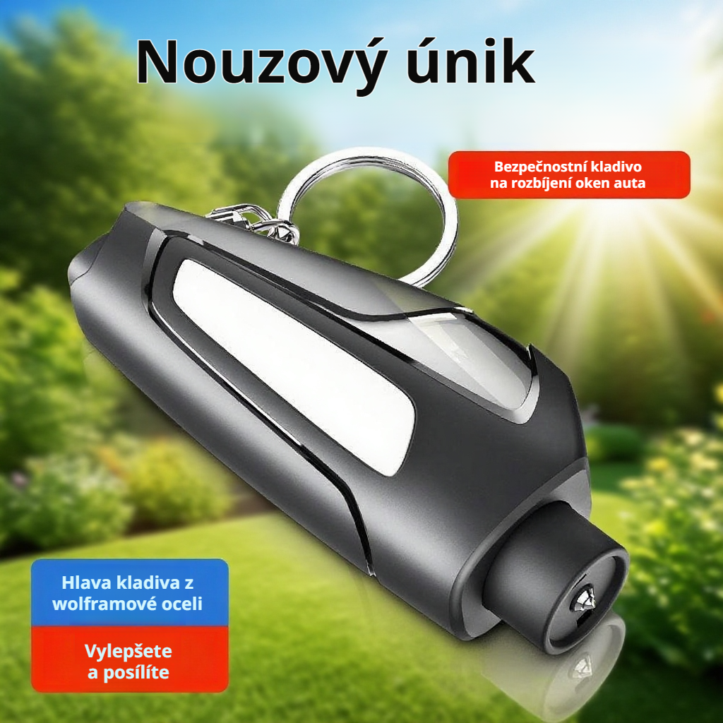 Multifunkční bezpečnostní kladivo do auta s funkcí rozbití okna