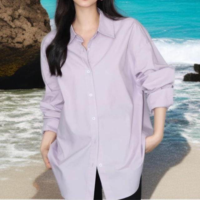 여성용 세련된 긴팔 셔츠