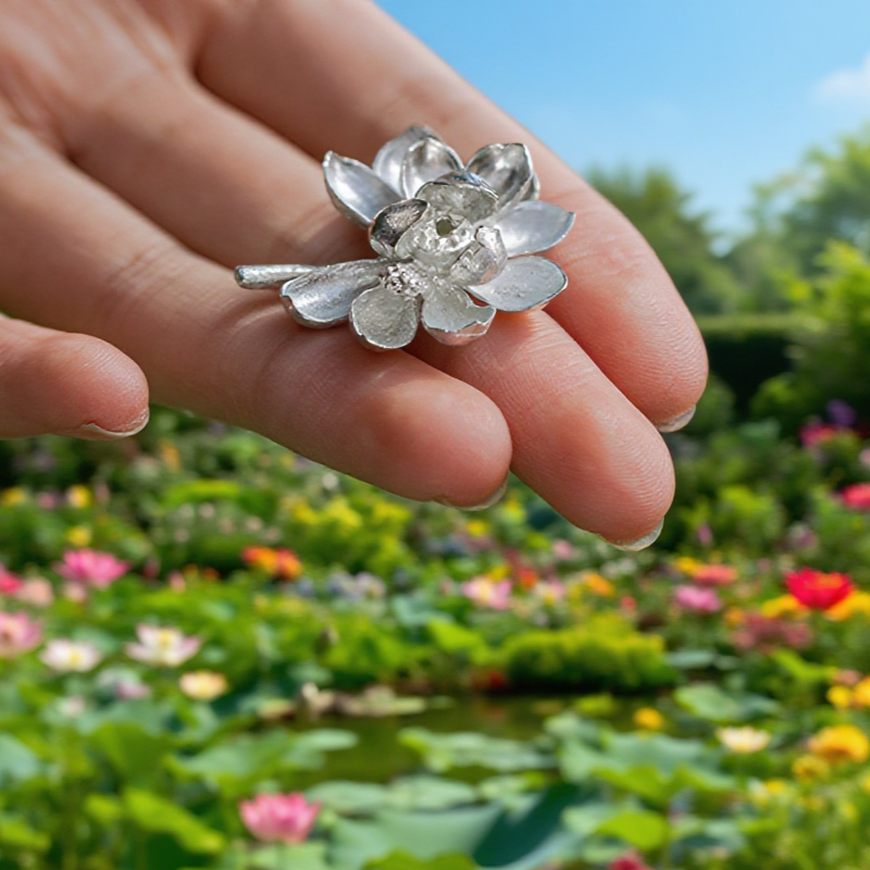 메탈 소재 미니 연꽃 선향 베이스