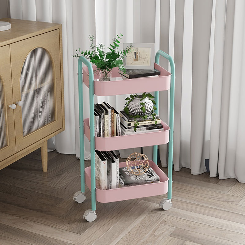 욕실 펀칭 패션 이동식 카트 선반 탄소강 그물 바구니 선반