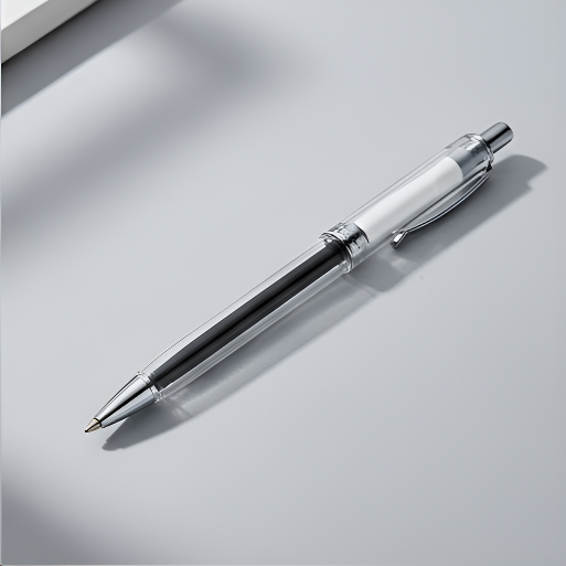 Detailaufnahme der feinen Spitze des Kugelschreibers